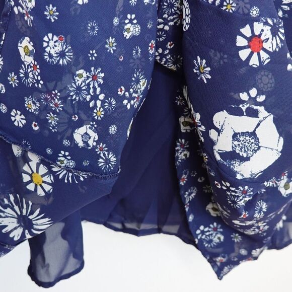 Jason Wu For Target Navy with White Florals Chiffon Sleeveless Dress Size Large - Picture 13 of 15